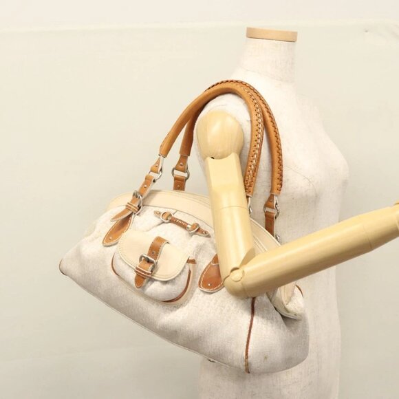 Christian Dior Trotter Canvas Hand Bag Beige Auth - Picture 1 of 16